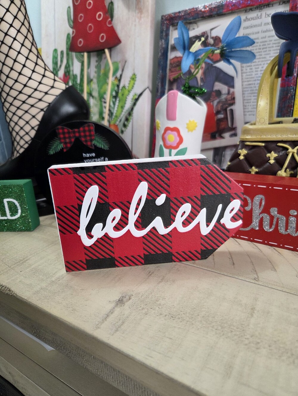 Festive Christmas Tabletop Decor Sign Bundle - Set of 4 🎄✨ EUC - Picture 8 of 8